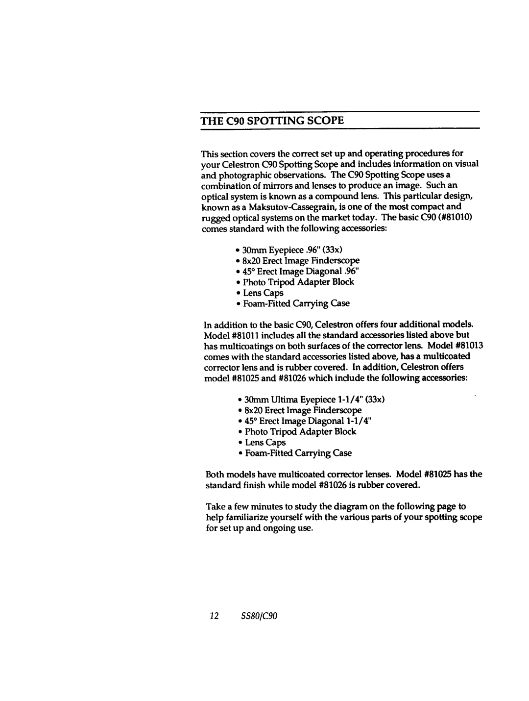 Celestron SS80 manual 