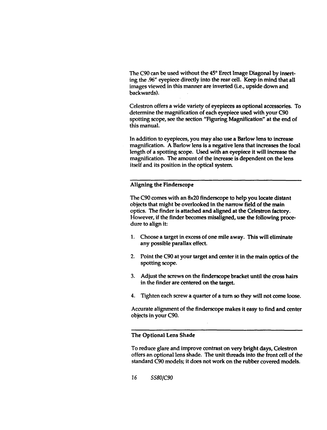 Celestron SS80 manual 