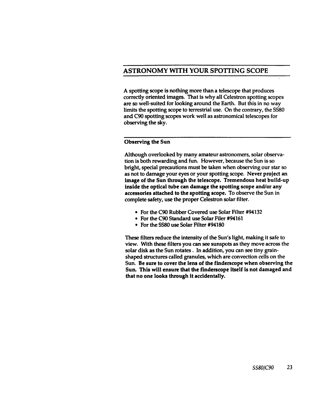 Celestron SS80 manual 