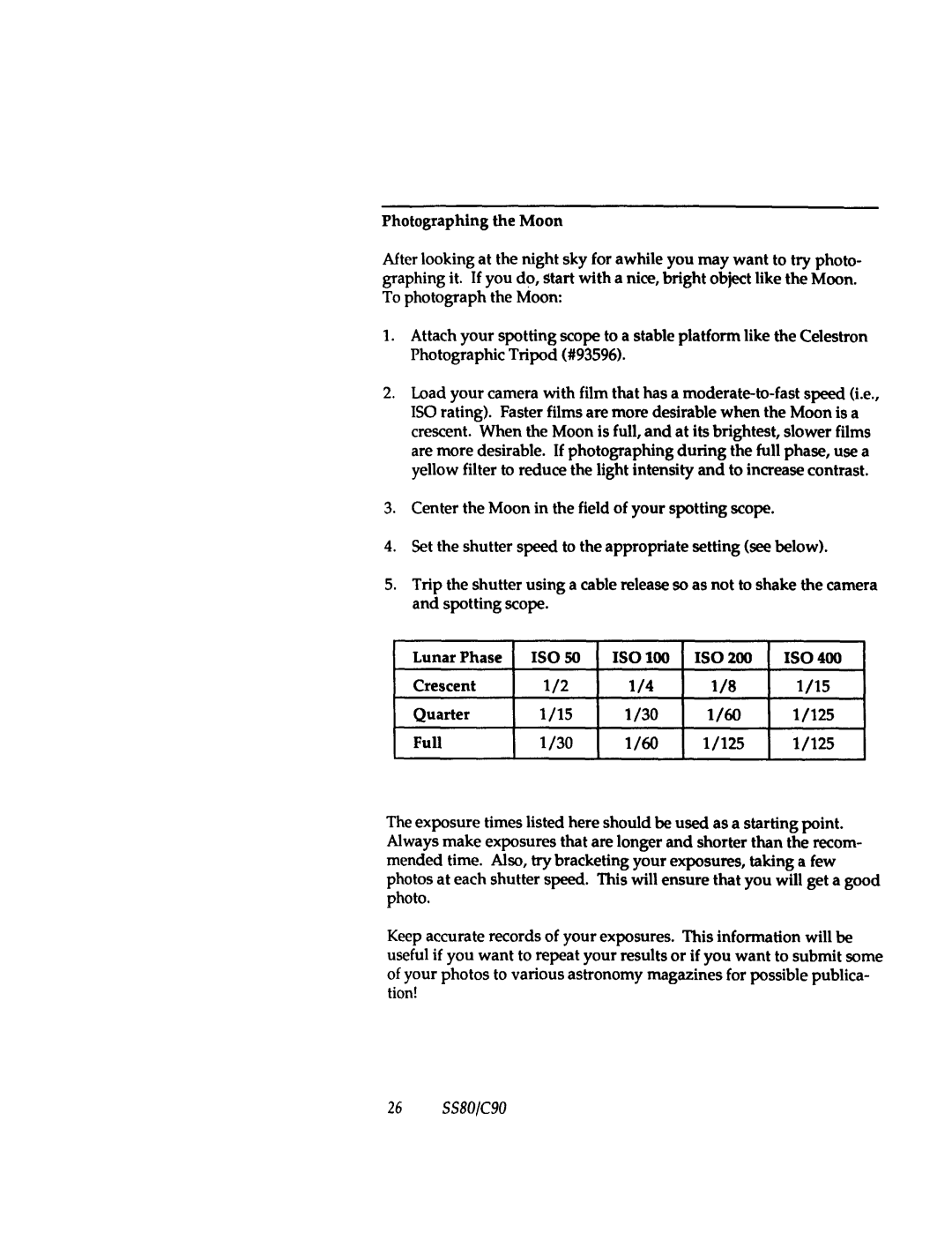 Celestron SS80 manual 
