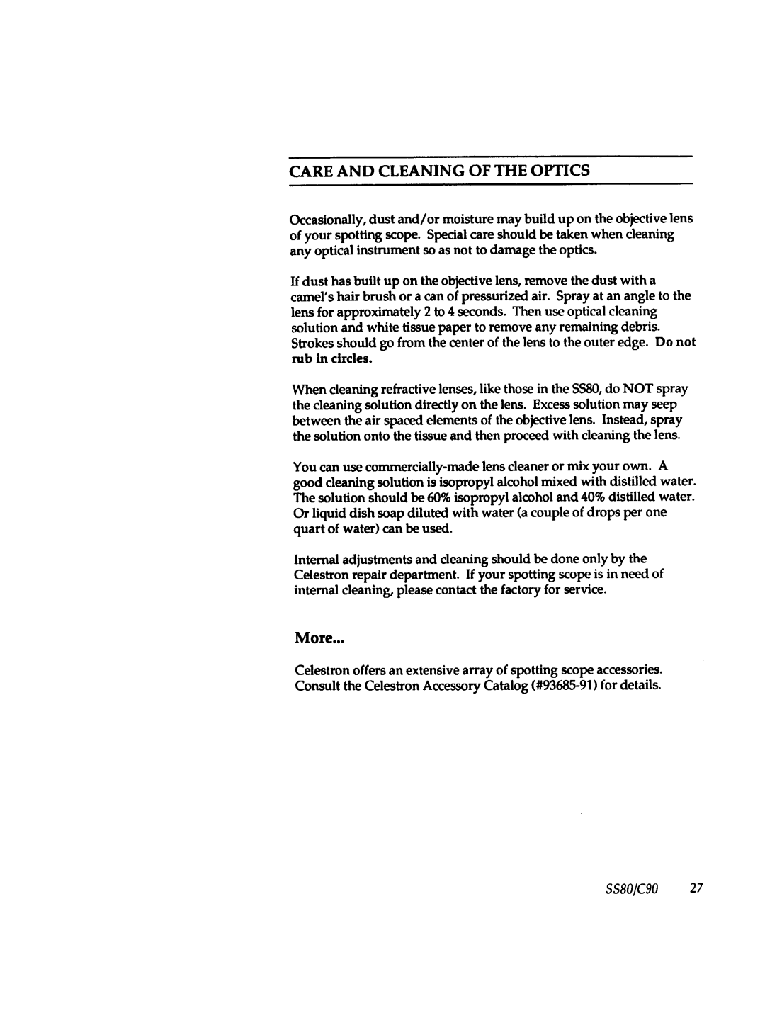 Celestron SS80 manual 