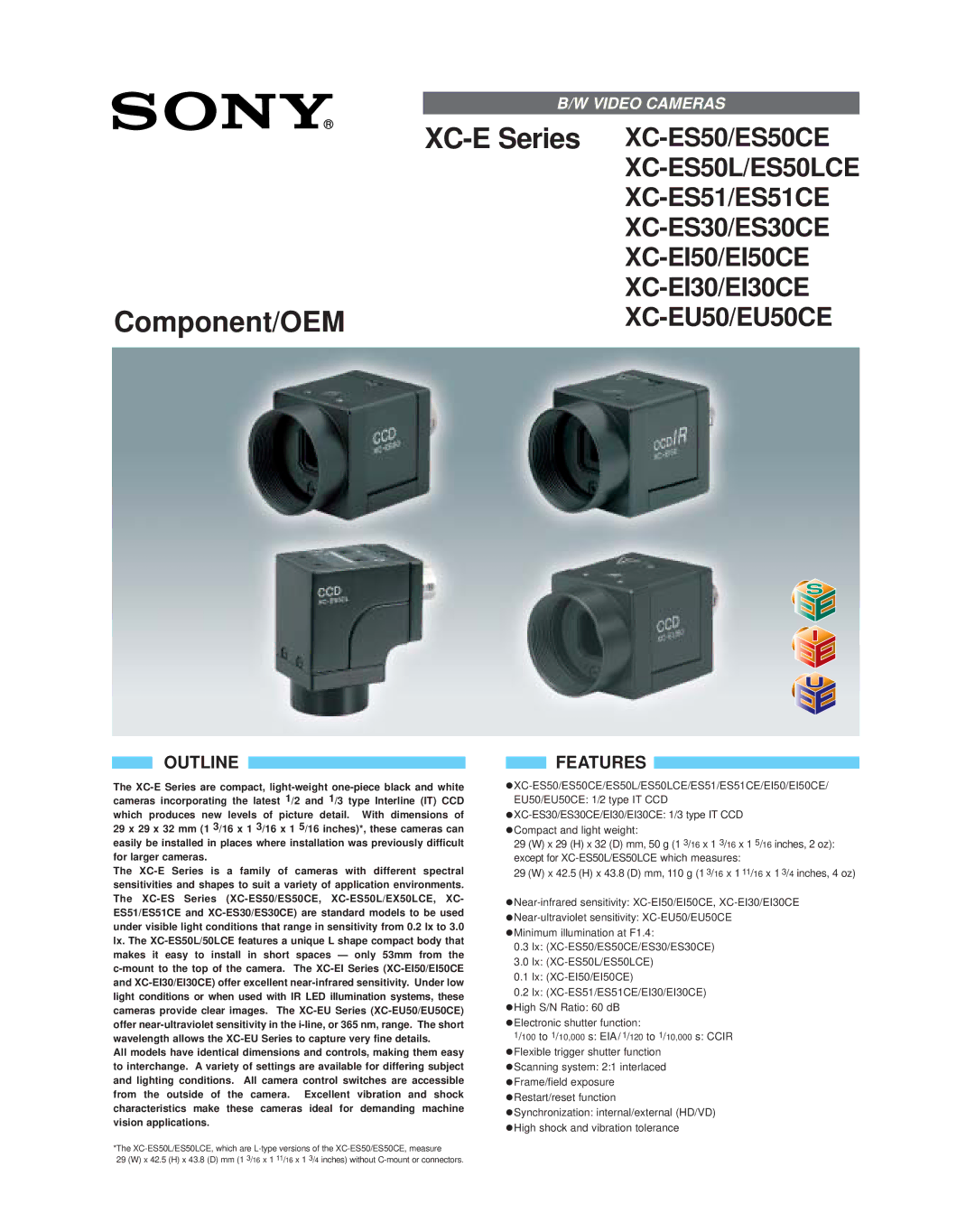 Celestron XC-ES50 dimensions Outline, Features 