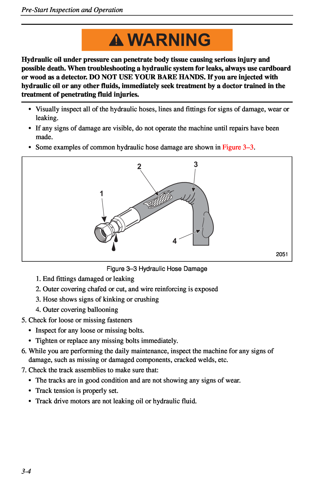 Cellboost 999-823 Pre-Start Inspection and Operation, Some examples of common hydraulic hose damage are shown in Figure 