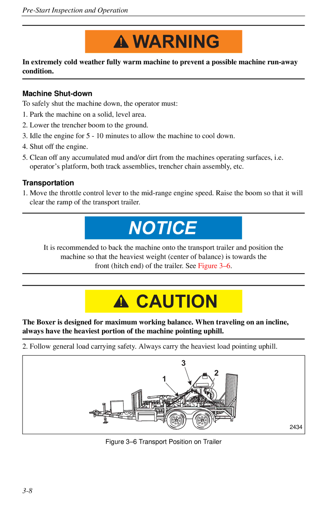 Cellboost 999-823 manual Machine Shut-down, Transportation 