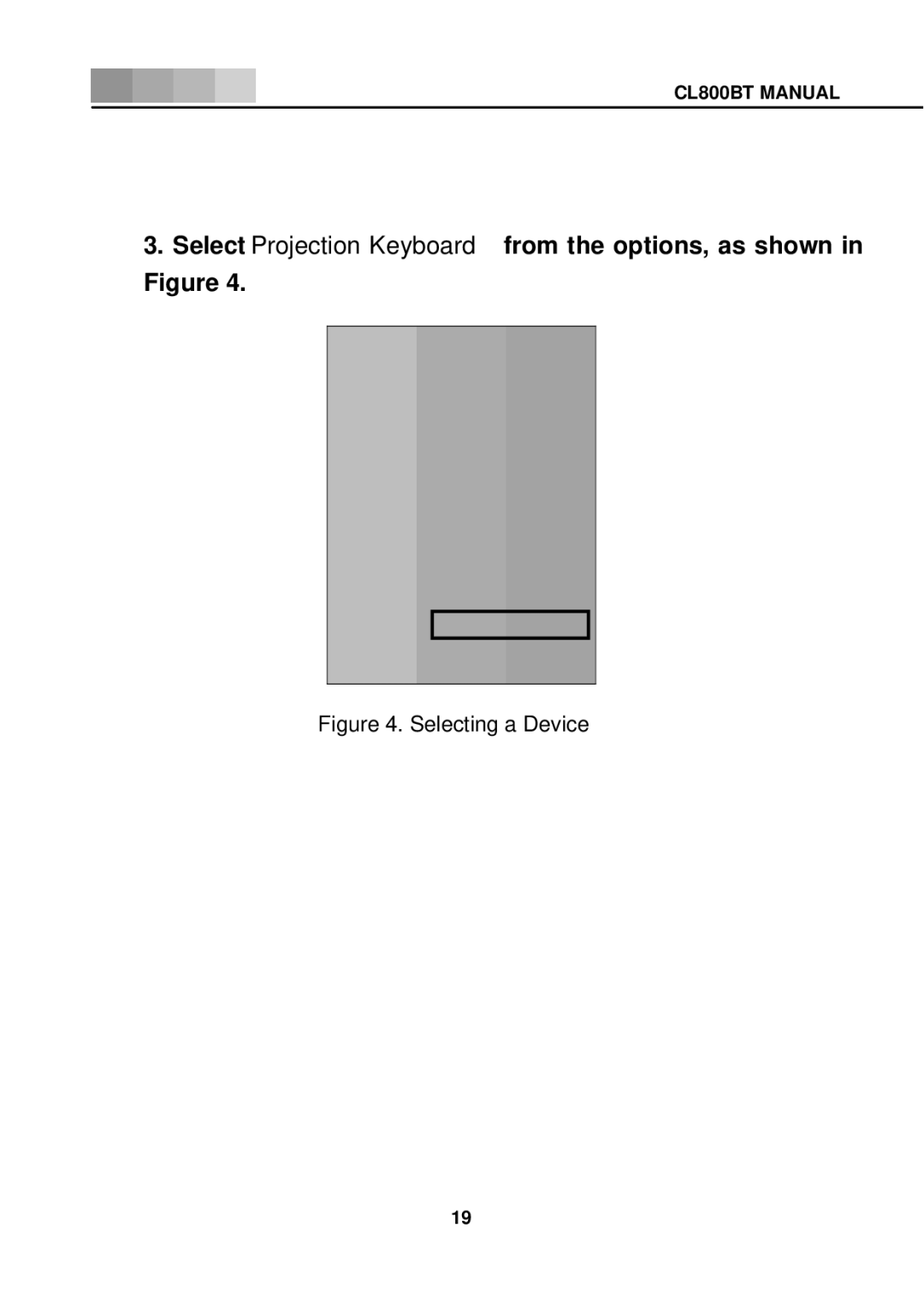 Celluon CL800BT manual Selecting a Device 