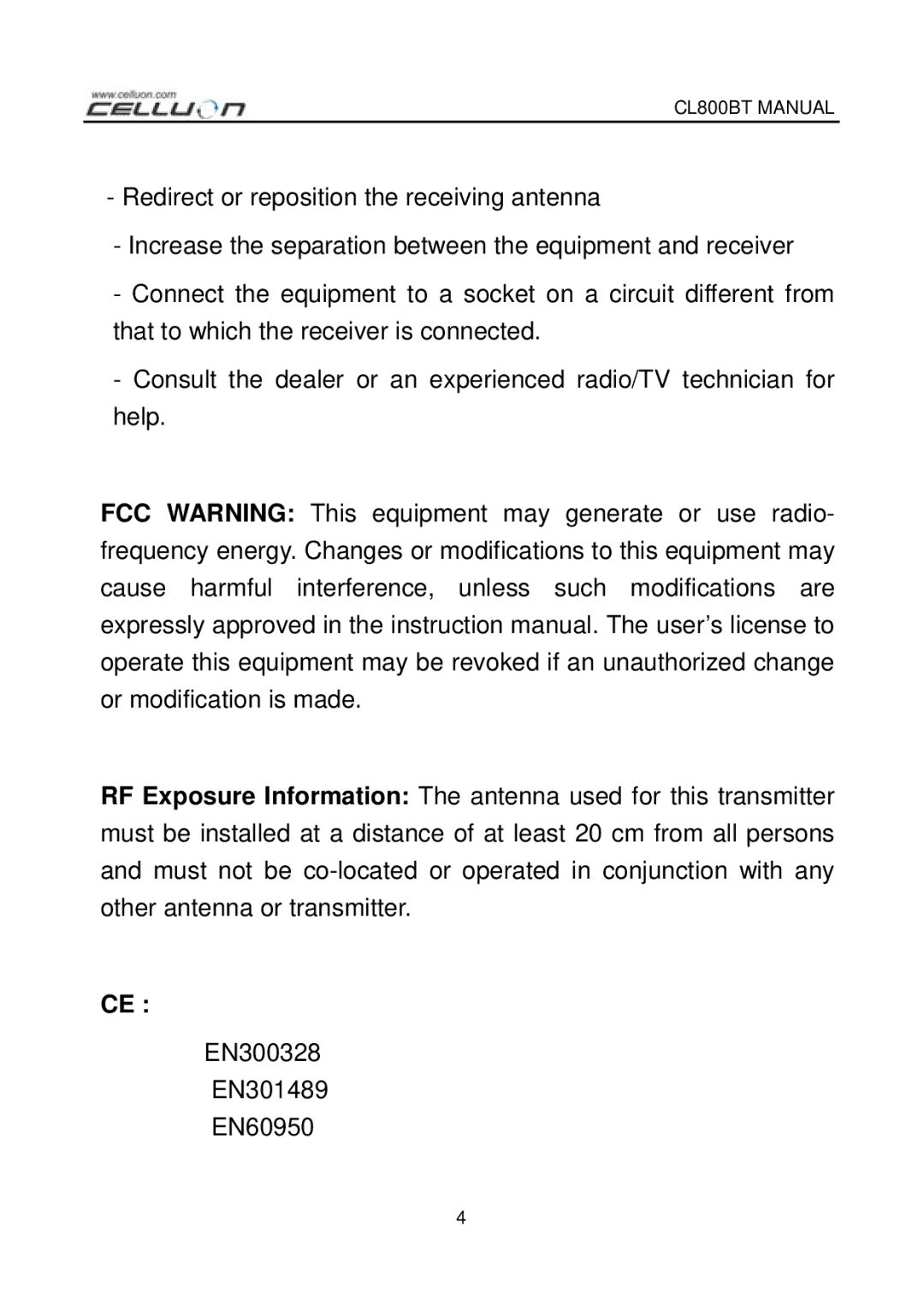 Celluon manual CL800BT Manual 