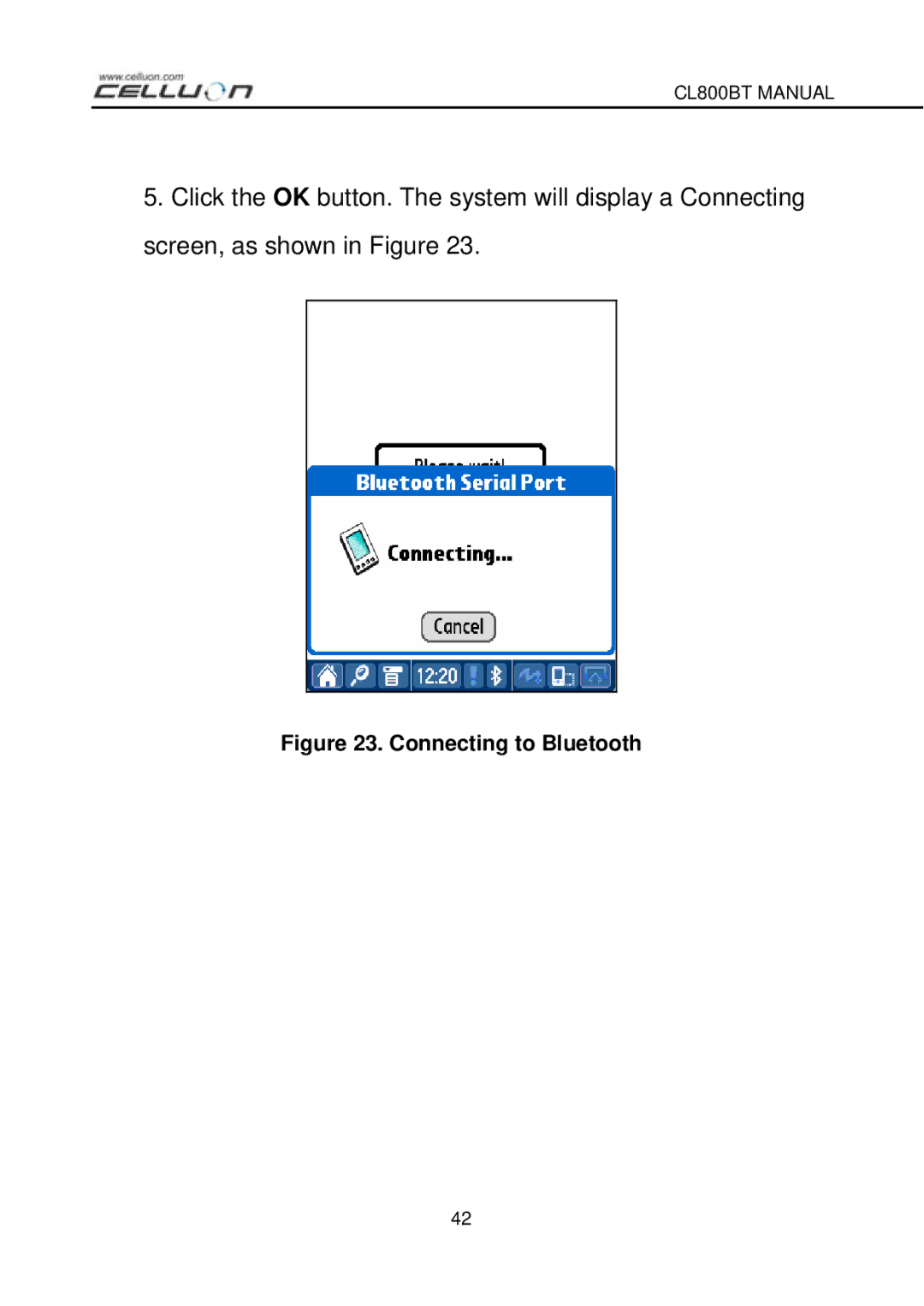 Celluon CL800BT manual Connecting to Bluetooth 