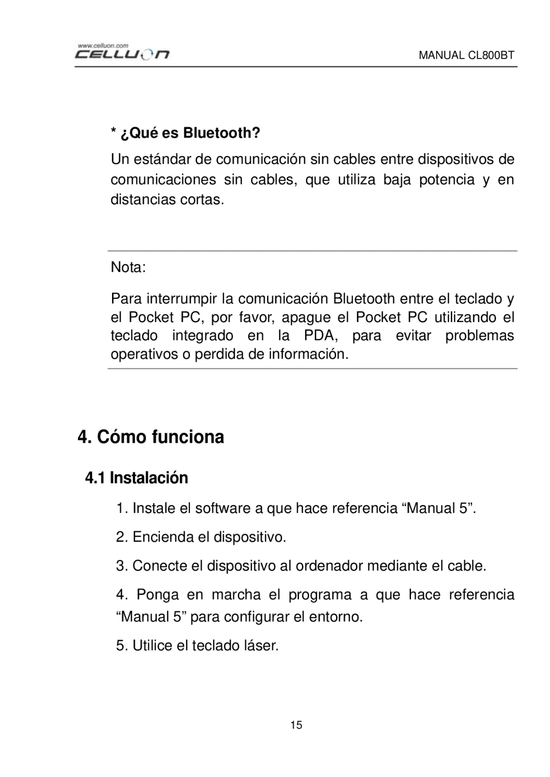 Celluon CL800BT manual Cómo funciona, ¿Qué es Bluetooth? 