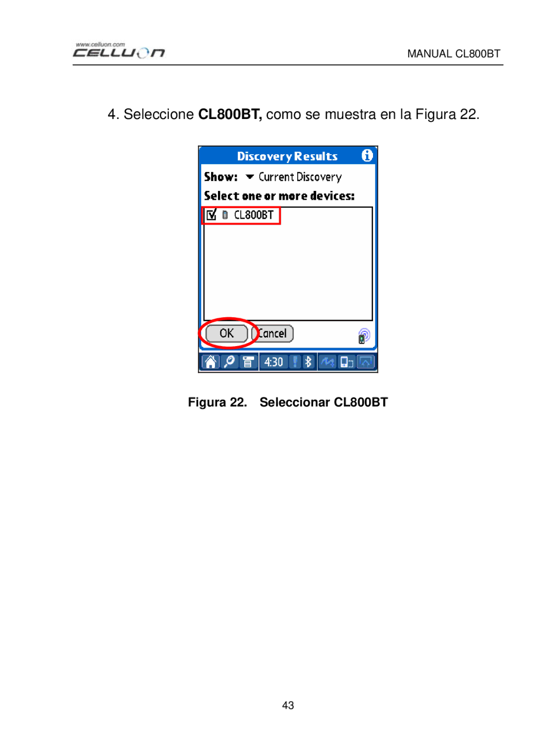 Celluon manual Seleccione CL800BT, como se muestra en la Figura 