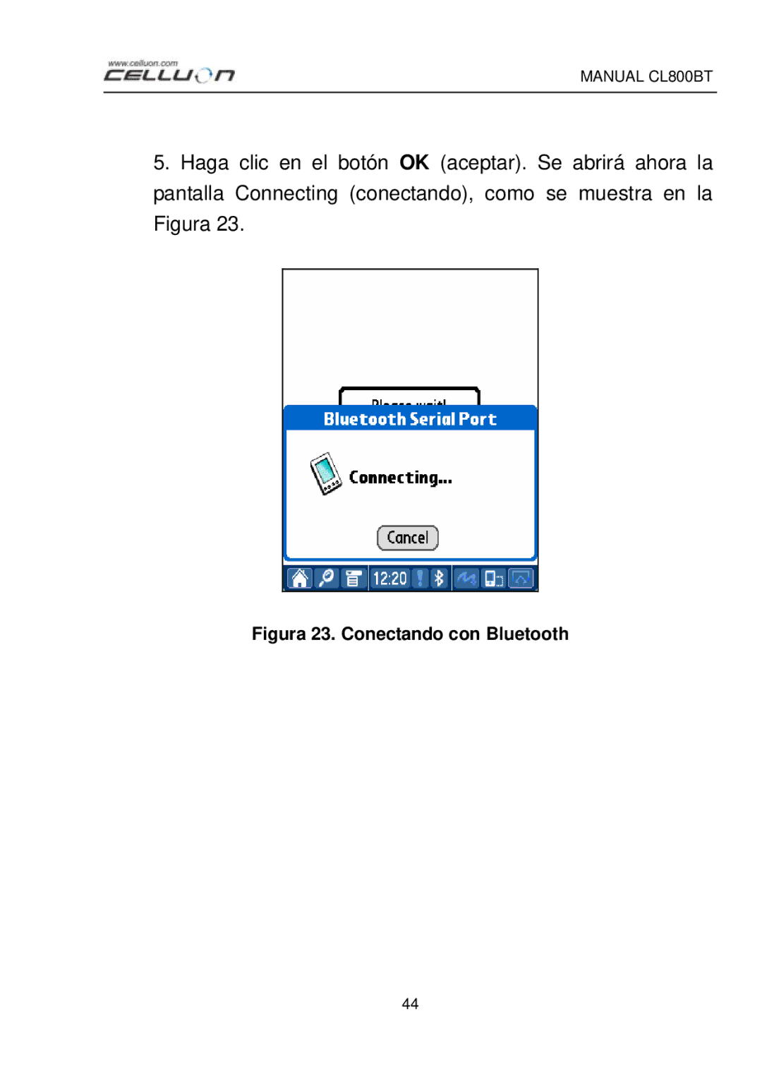 Celluon CL800BT manual Figura 23. Conectando con Bluetooth 