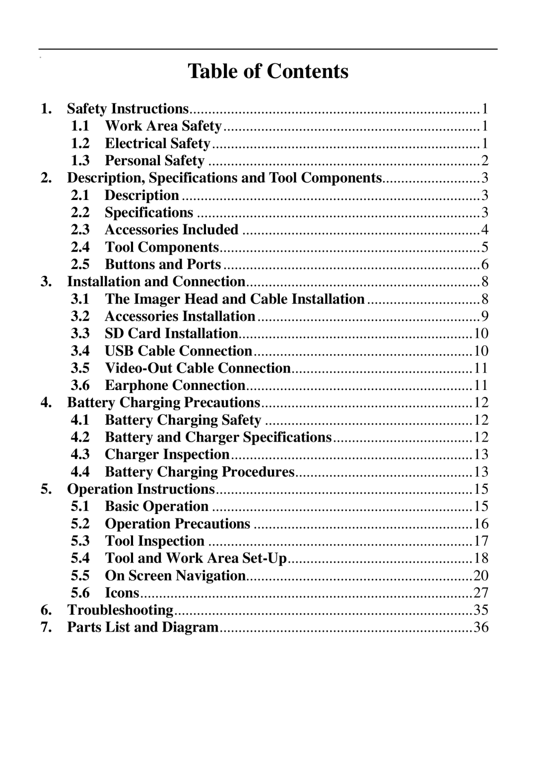 Cenix Digicom 67980 manual Table of Contents 