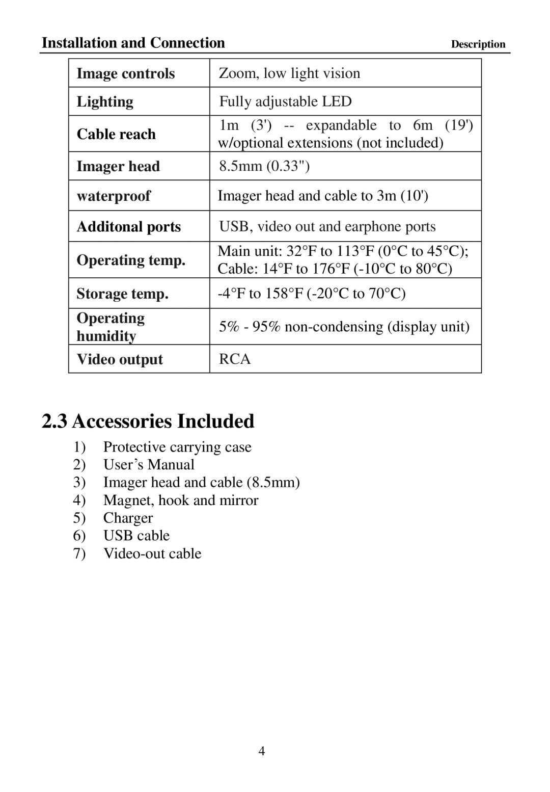 Cenix Digicom 67980 manual Accessories Included 