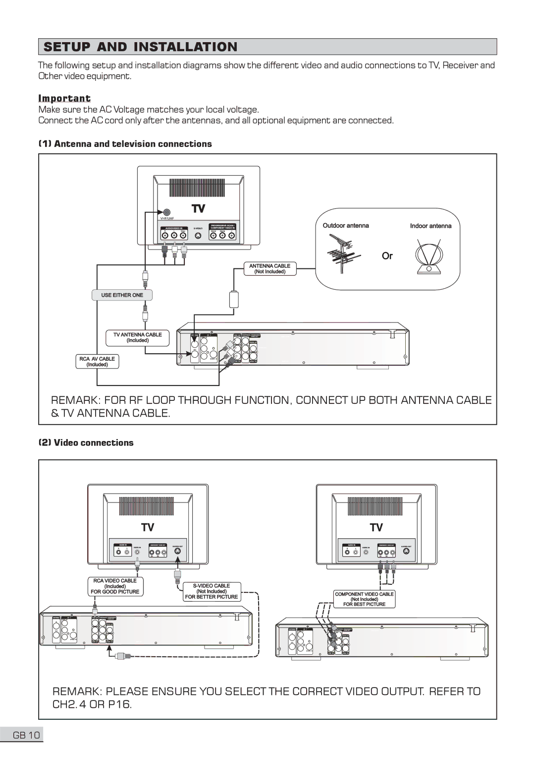 Centrios 1611304 user manual Setup and Installation, Outdoor antenna 