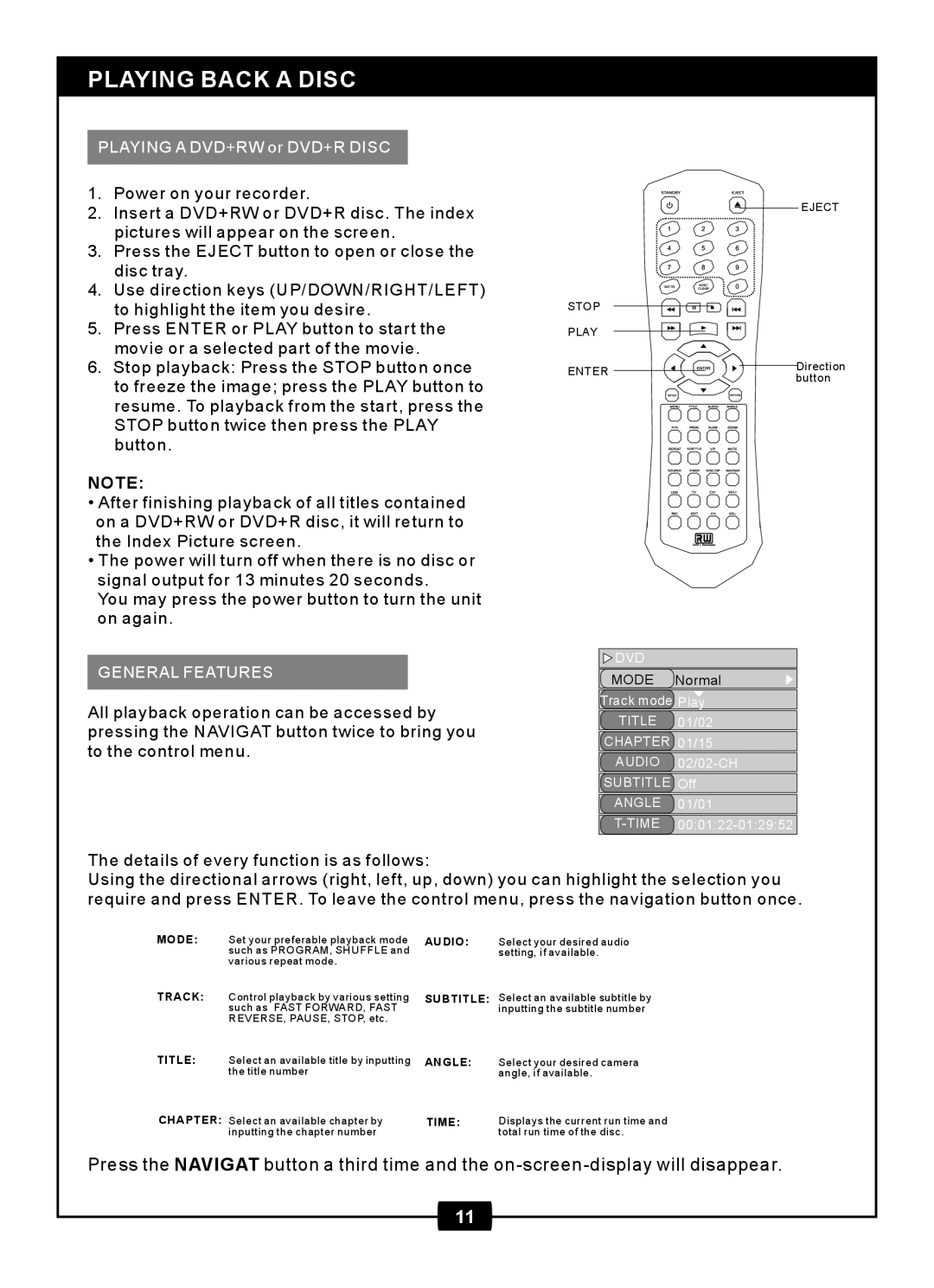 Centrios 1611305 manual General Features 