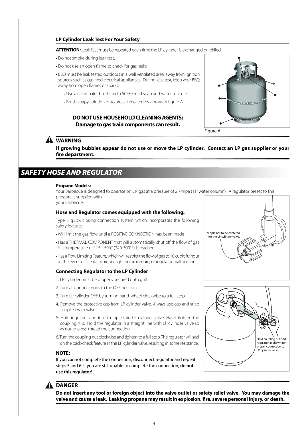 Centro 03122008 EJ warranty Safety Hose and Regulator, LP Cylinder Leak Test For Your Safety, Propane Models 