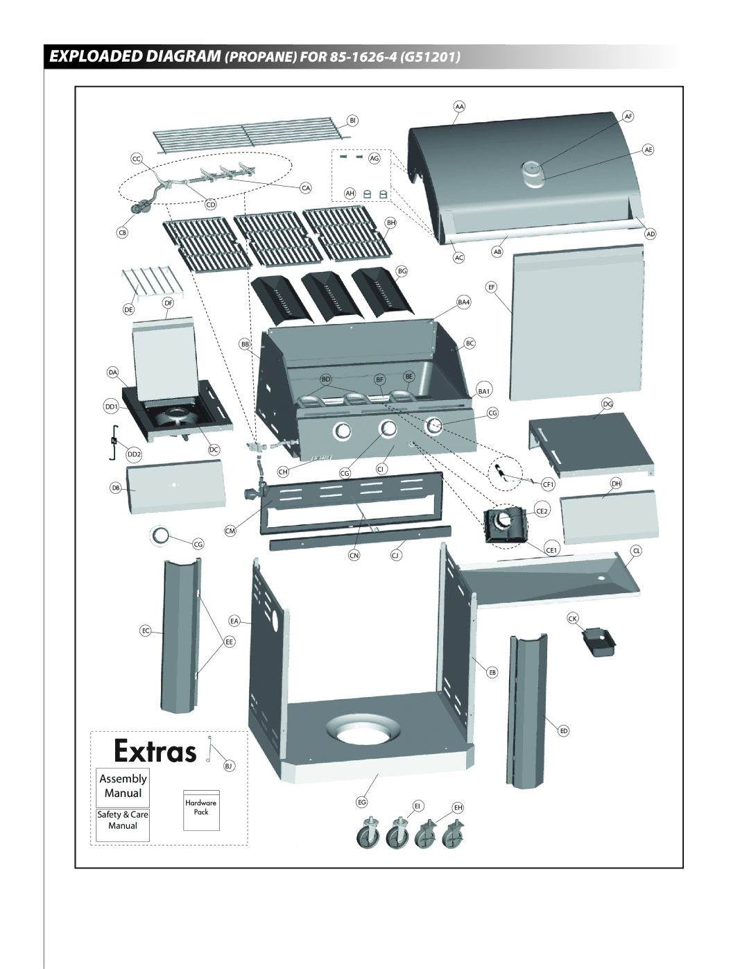 Centro 3800 warranty Exploaded Diagram Propane for 85-1626-4 G51201 