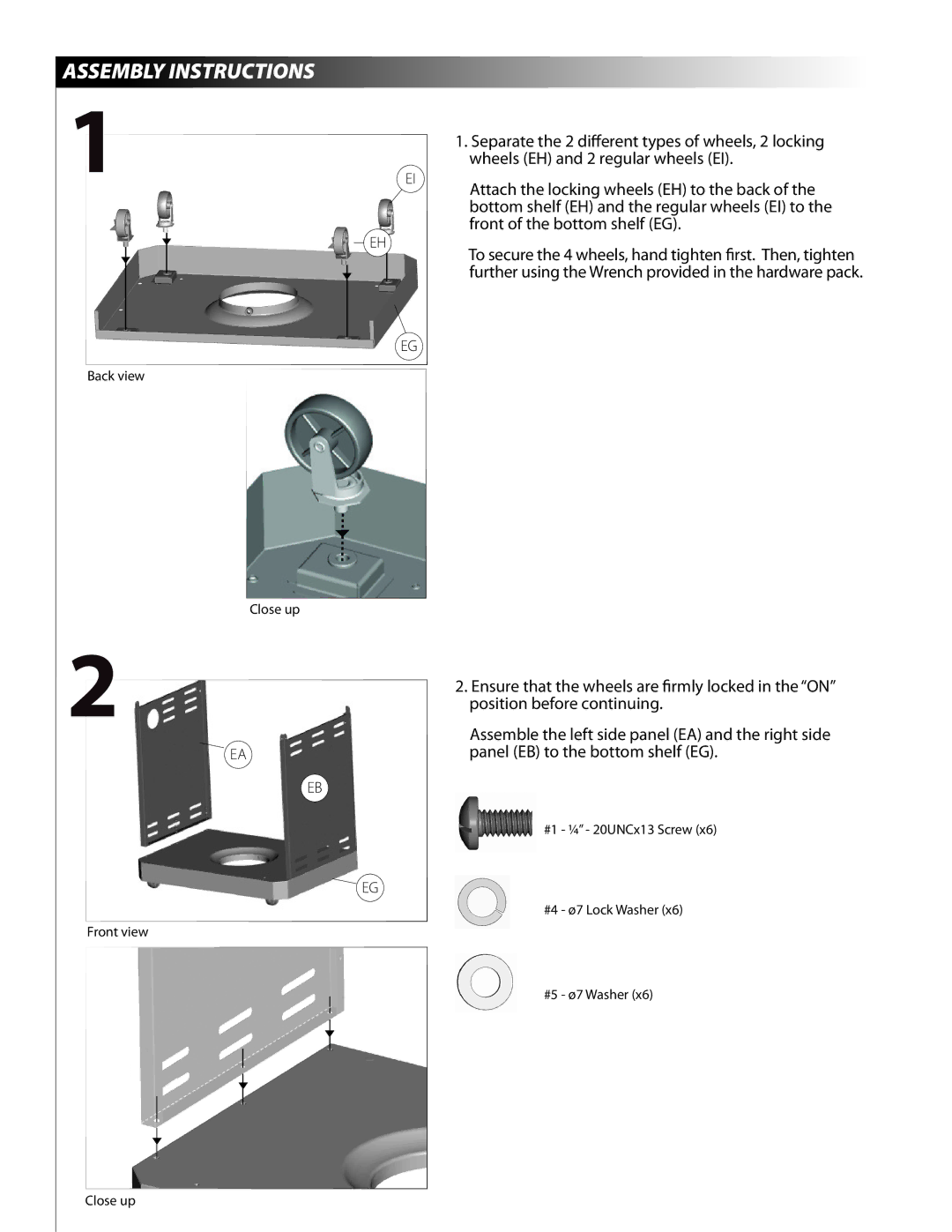 Centro 3800 warranty Assembly Instructions 