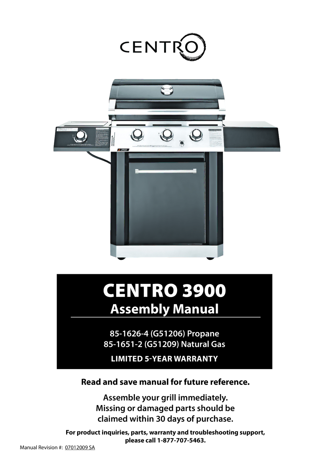 Centro 3900 warranty Centro 