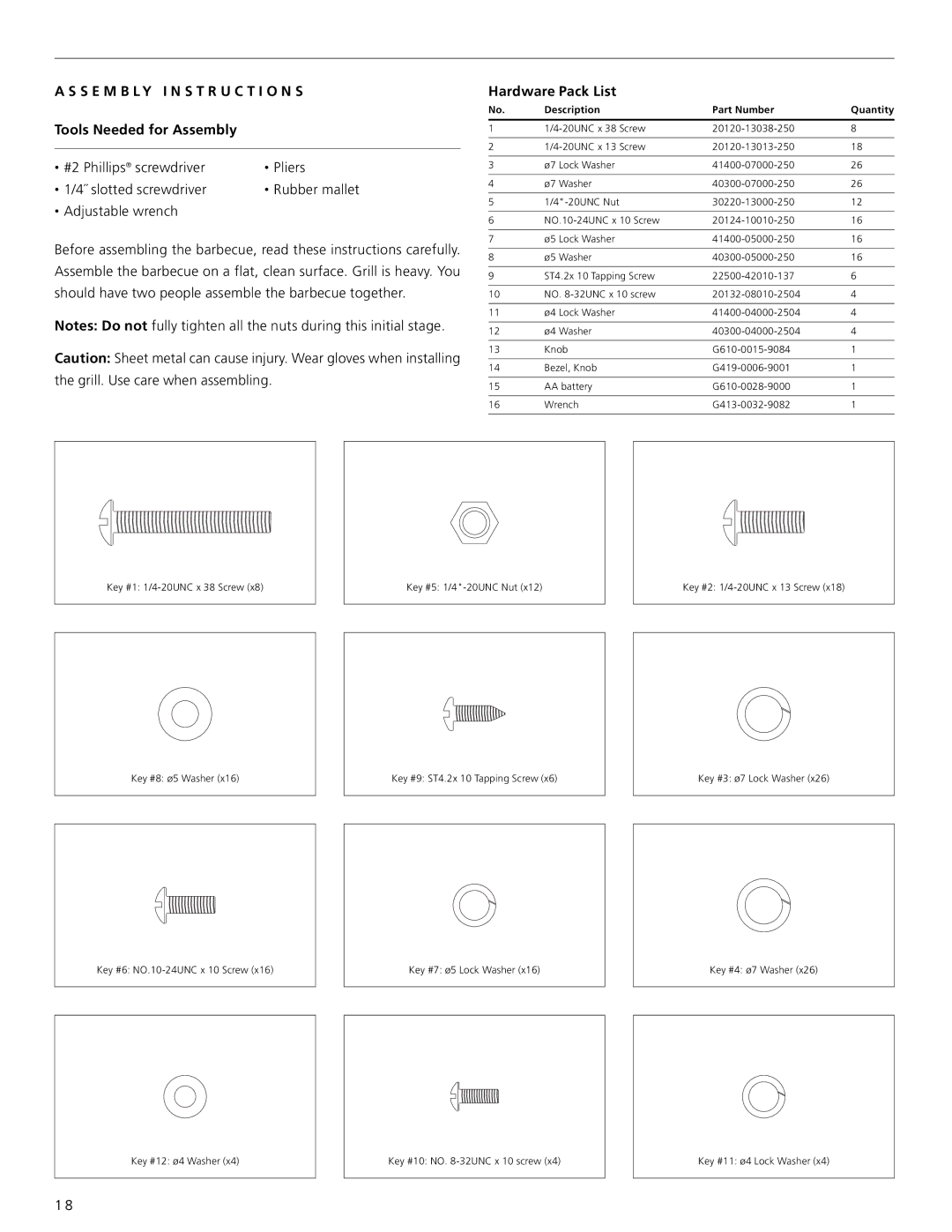 Centro 6500 warranty S E M B L Y I N S T R U C T I O N S, Tools Needed for Assembly, Hardware Pack List 