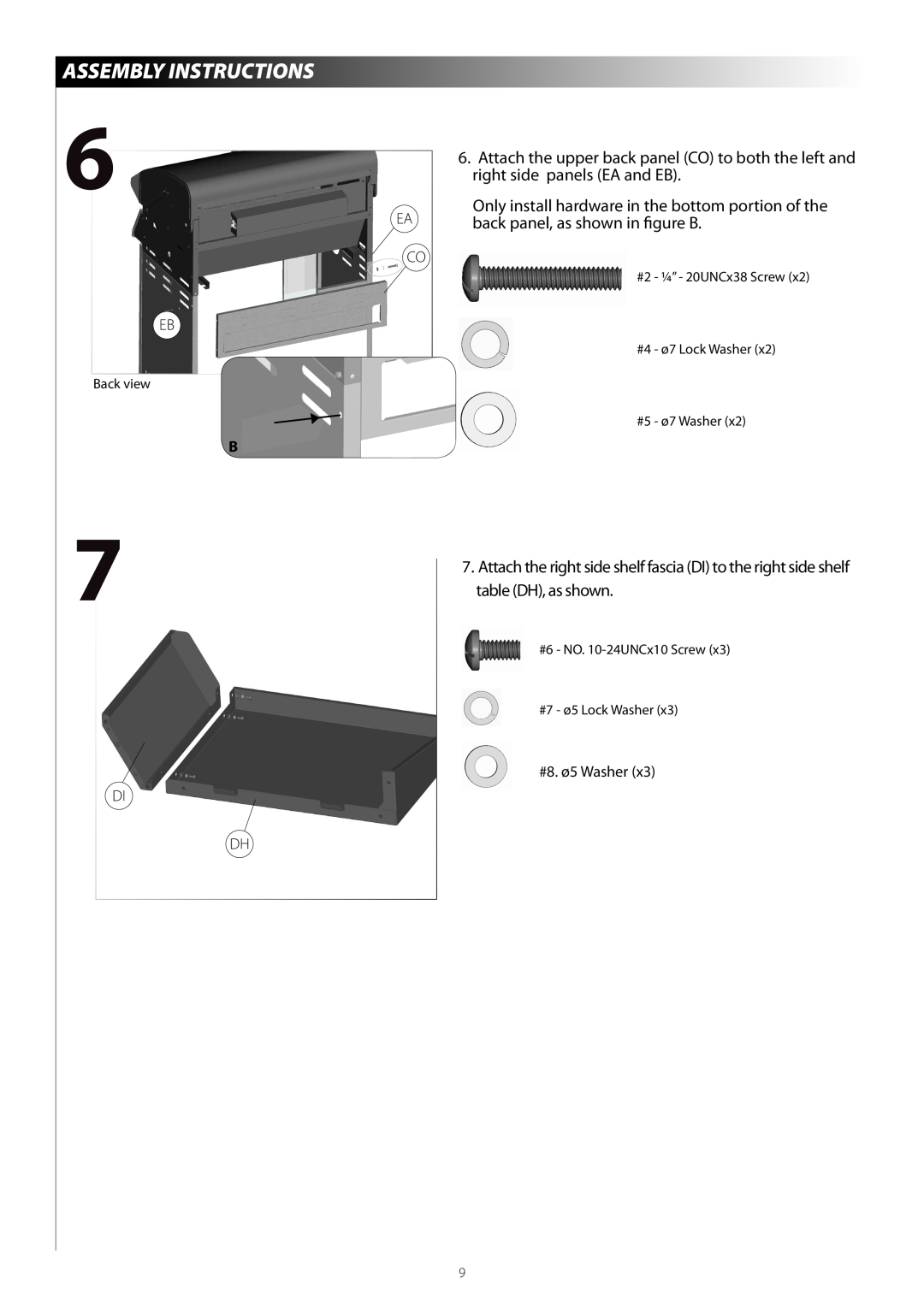 Centro G51204 Assembly Instructions, Attach the upper back panel CO to both the left and right side panels EA and EB 