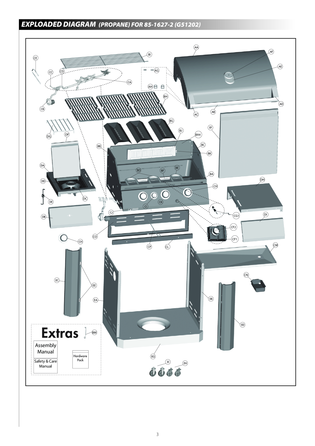 Centro G51204 warranty EXPLOADED DIAGRAM PROPANE FOR 85-1627-2 G51202, Manual, Assembly 