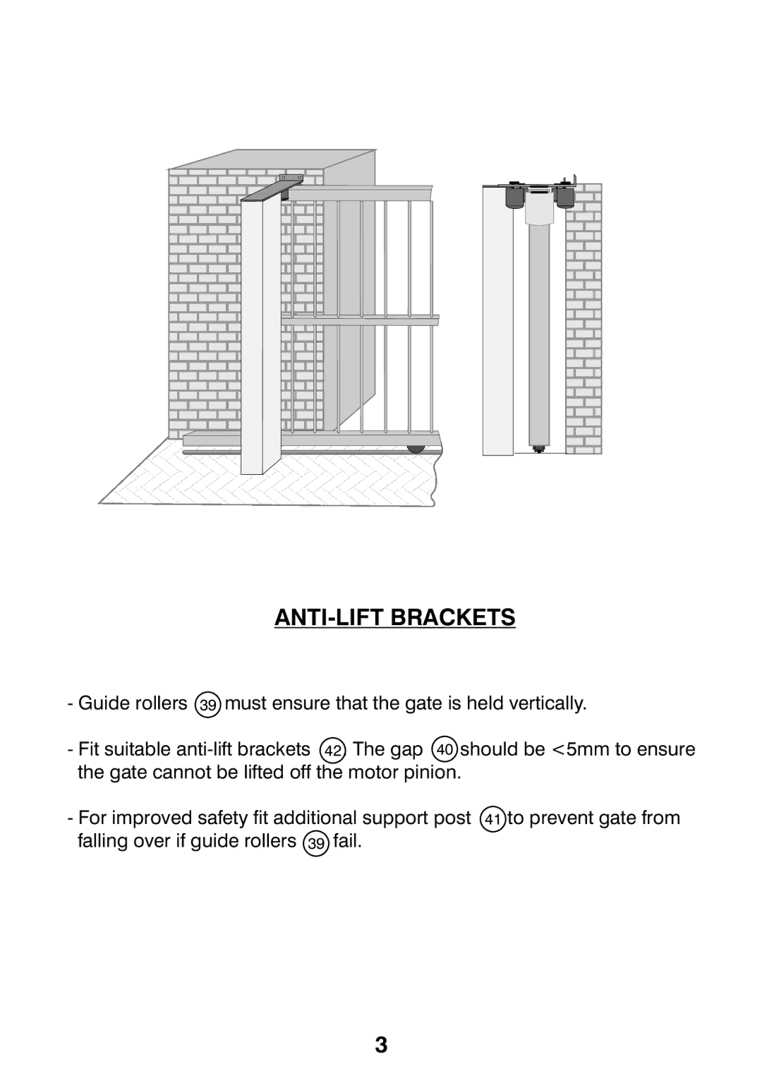 Centurion CP72SR5 installation manual ANTI-LIFT Brackets 