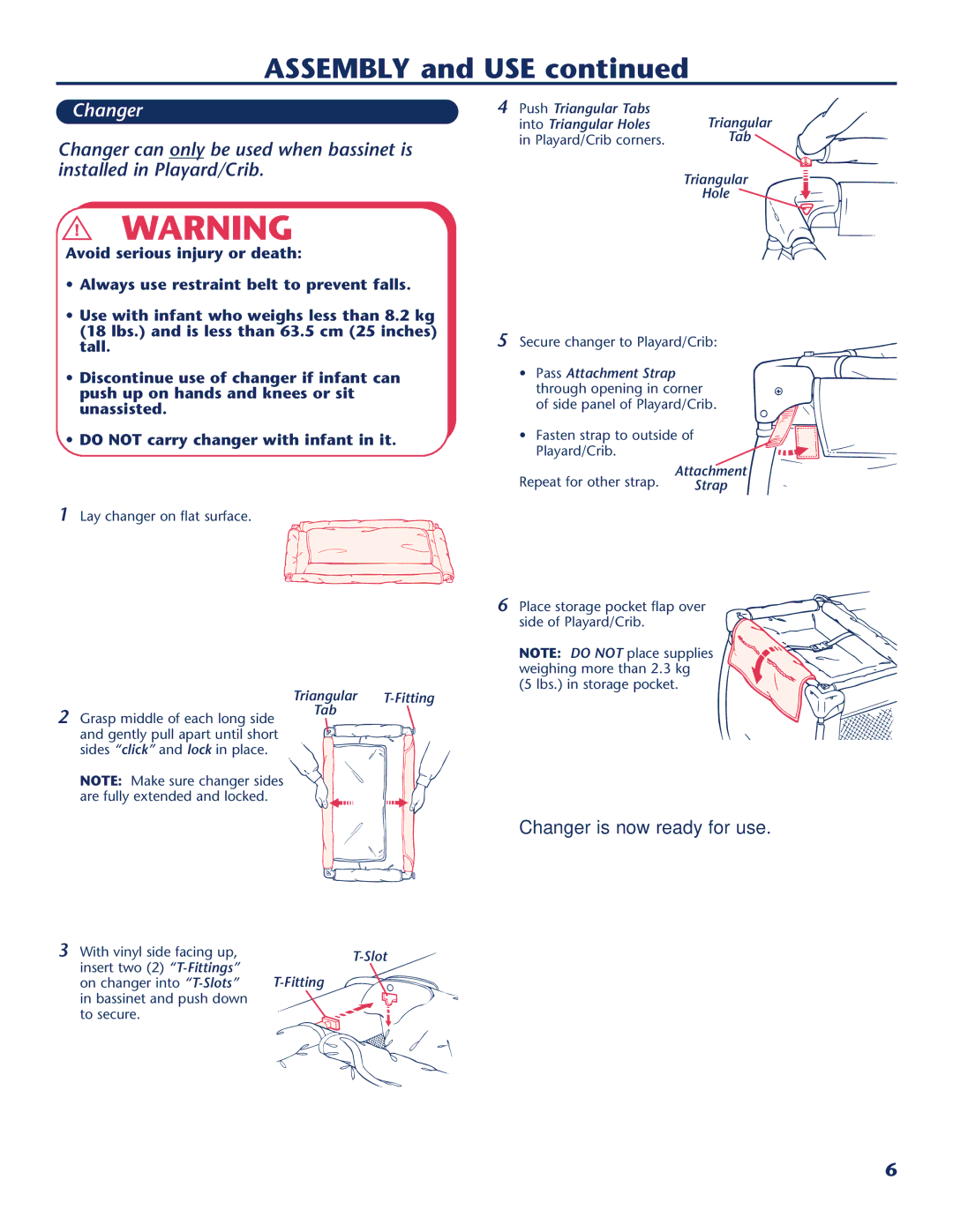 Century 10-762 instruction manual Changer, Repeat for other strap 