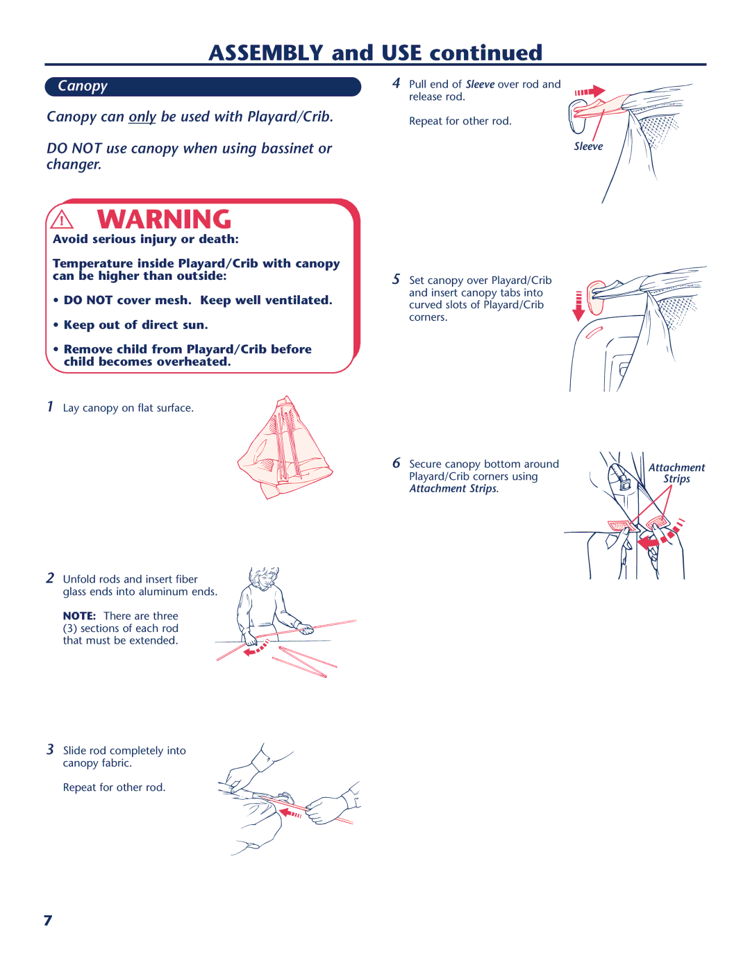 Century 10-762 instruction manual Canopy 