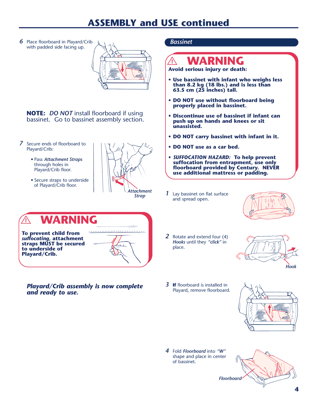 Century 10747 instruction manual Bassinet 