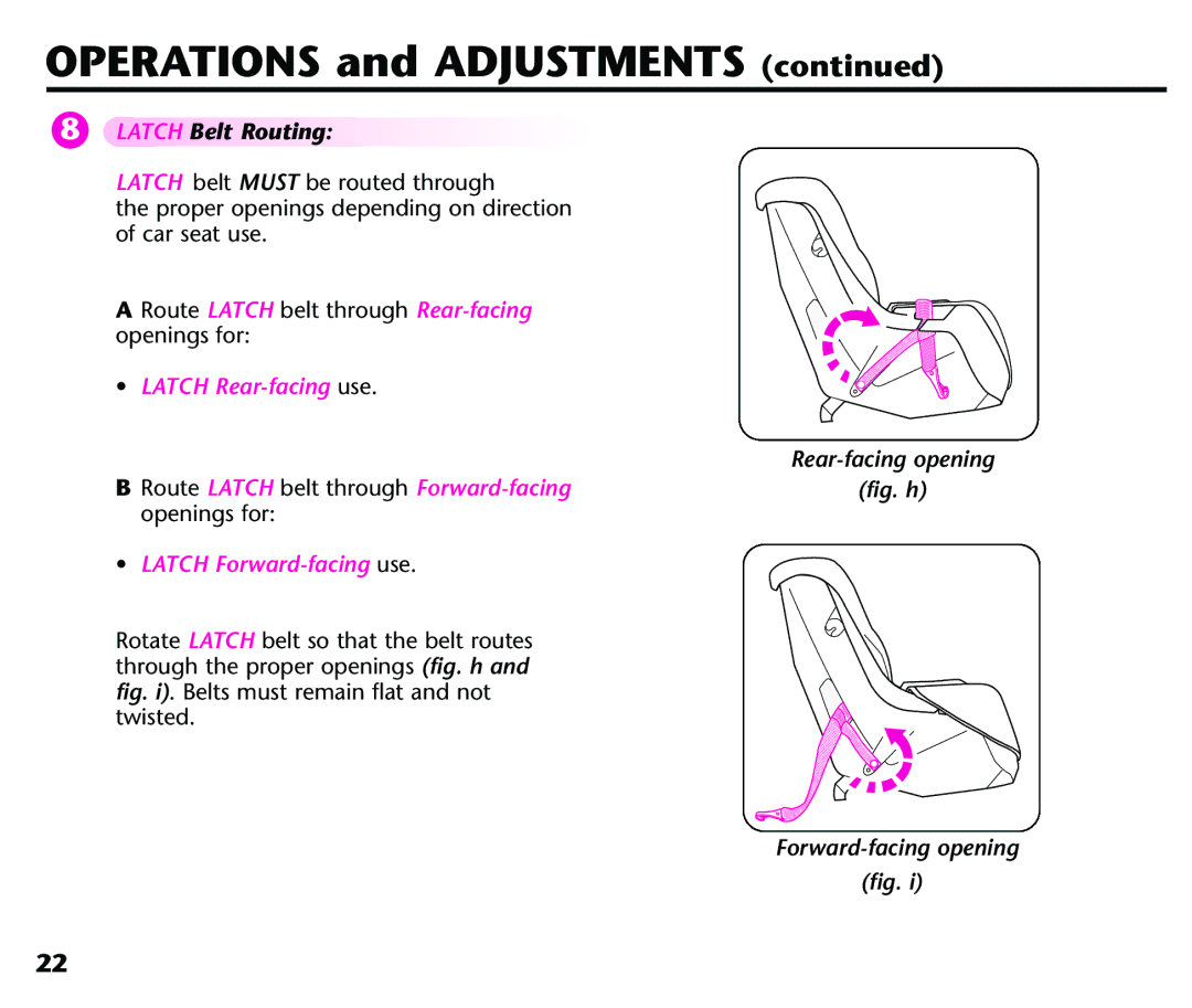 Century 44339, 44164 instruction manual Latch Belt Routing, Rear-facing opening 