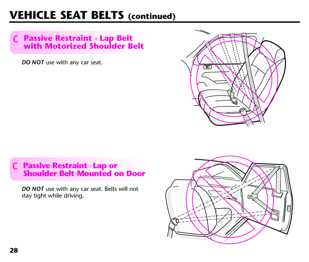 Century 44339, 44164 instruction manual Passive Restraint Lap Belt with Motorized Shoulder Belt 