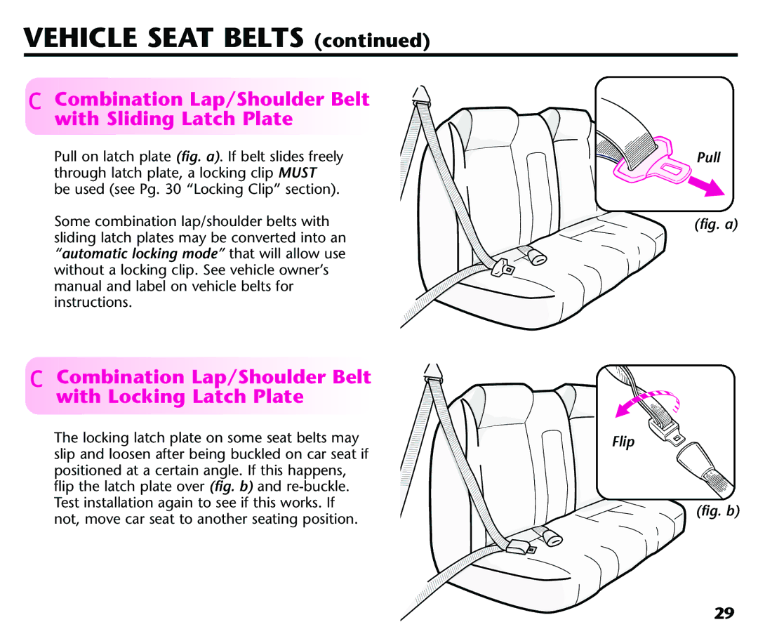 Century 44164, 44339 instruction manual Combination Lap/Shoulder Belt with Sliding Latch Plate, Pull 