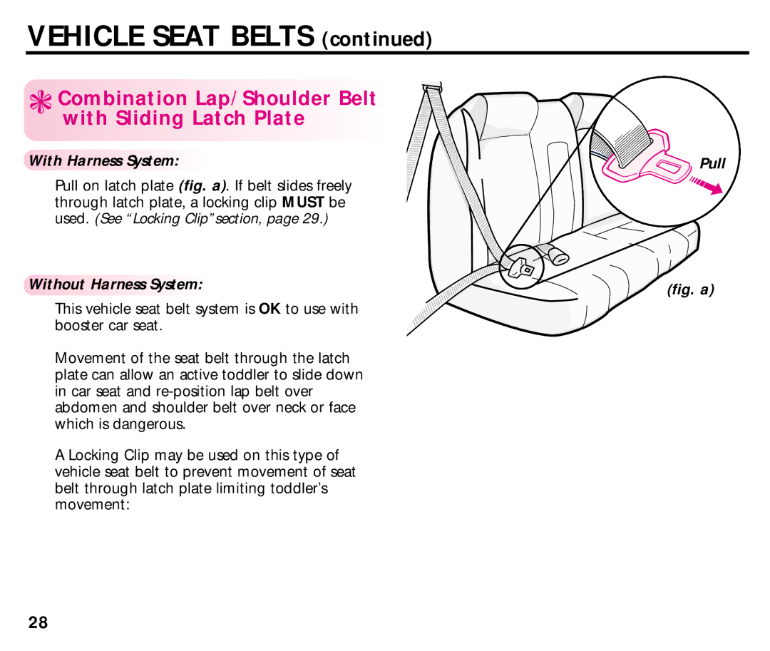 Century 44892L manual Combination Lap/Shoulder Belt with Sliding Latch Plate, Pull 