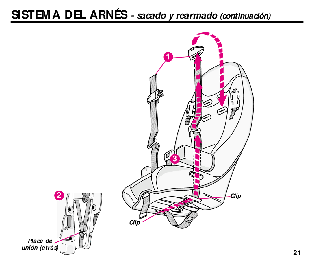 Century 44892L manual Clip, Placa de unión atrás 