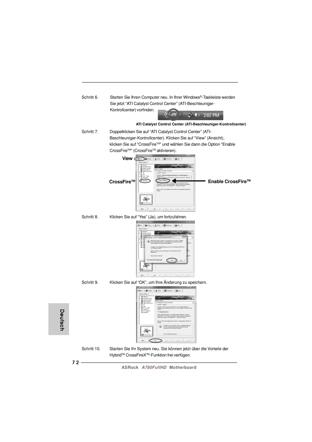 Century A780FULLHD specifications ATI Catalyst Control Center ATI-Beschleuniger-Kontrollcenter 