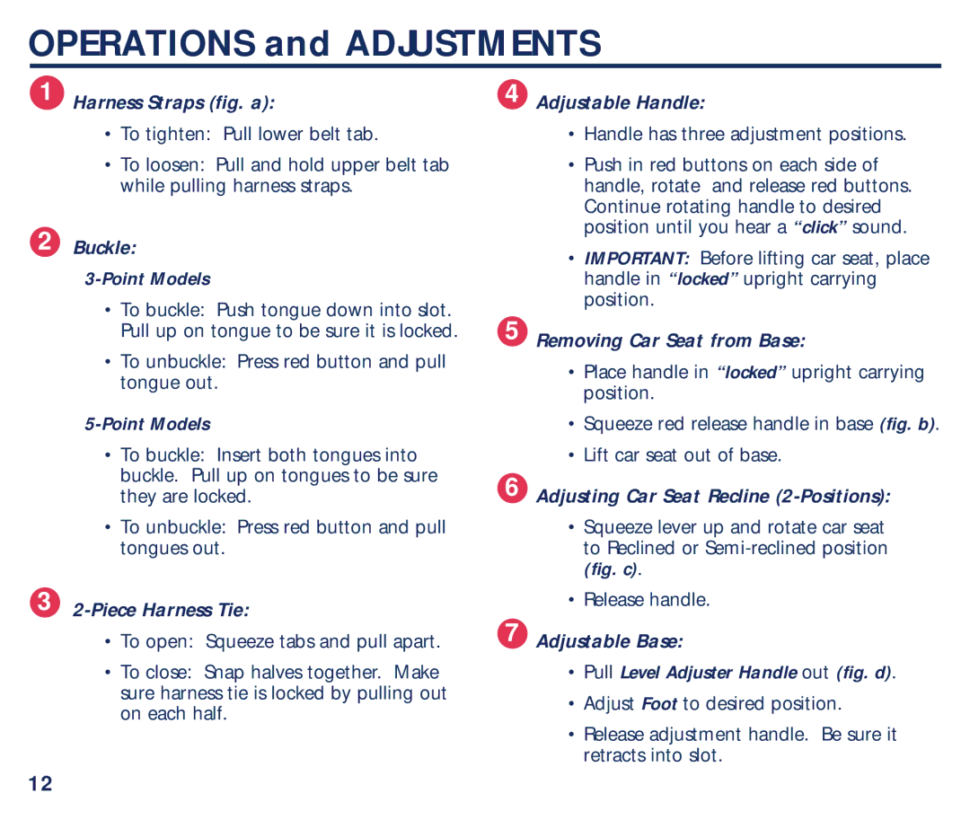 Century Avanta manual Operations and Adjustments 