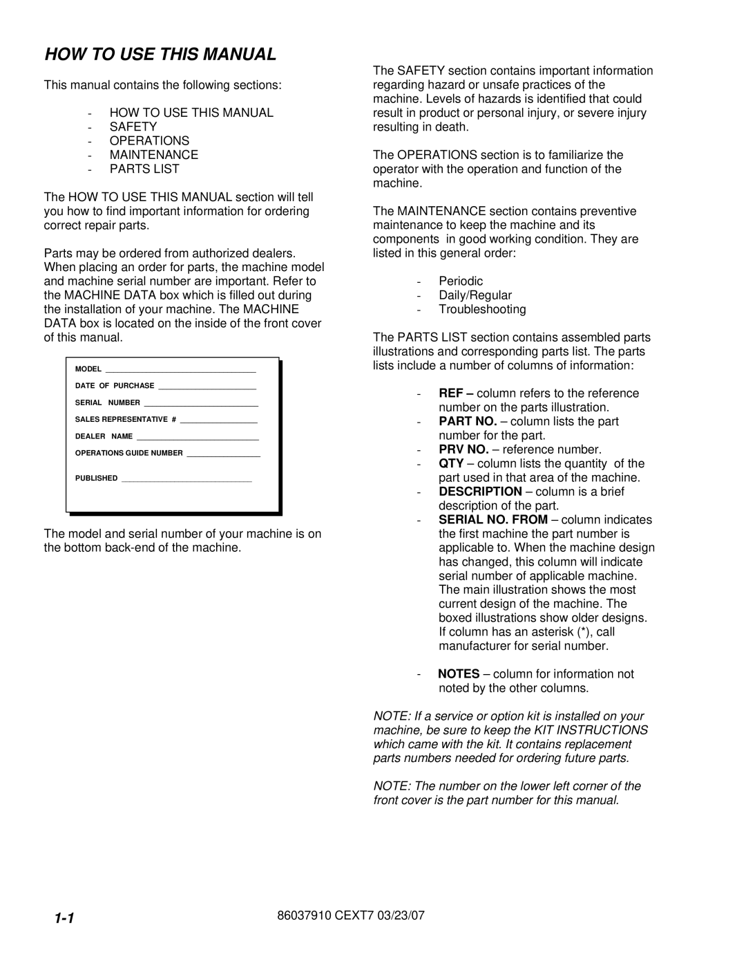 Century CEXT7 manual HOW to USE this Manual, Model 