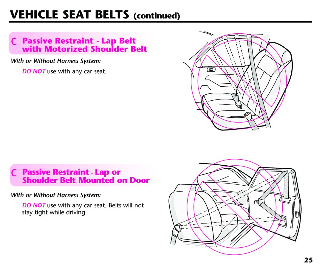 Century Deluxe Series Passive Restraint Lap Belt with Motorized Shoulder Belt, With or Without Harness System 