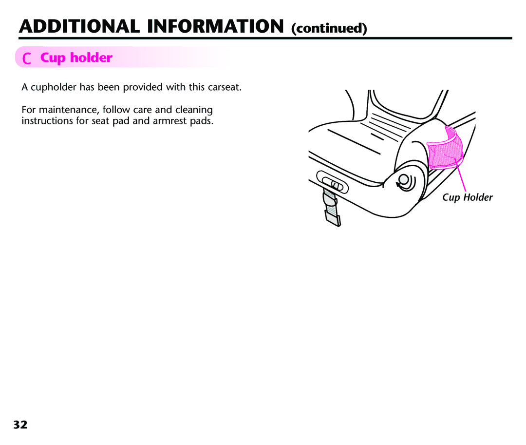 Century Deluxe Series instruction manual Cup holder, Cup Holder 