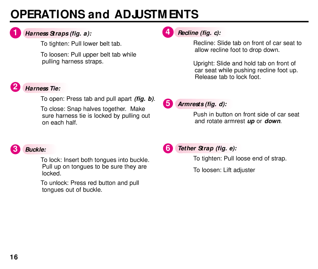 Century ISPB009BA manual Operations and Adjustments 