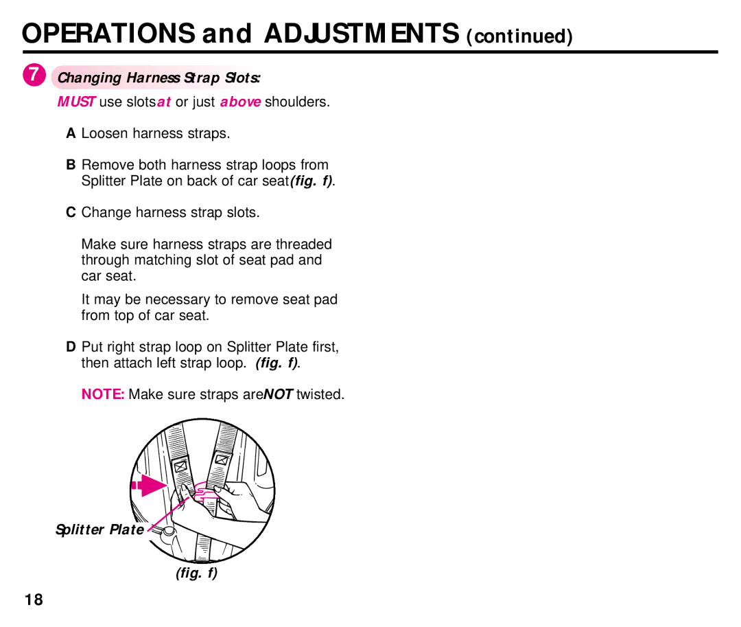 Century ISPB009BA manual Changing Harness Strap Slots, Splitter Plate 