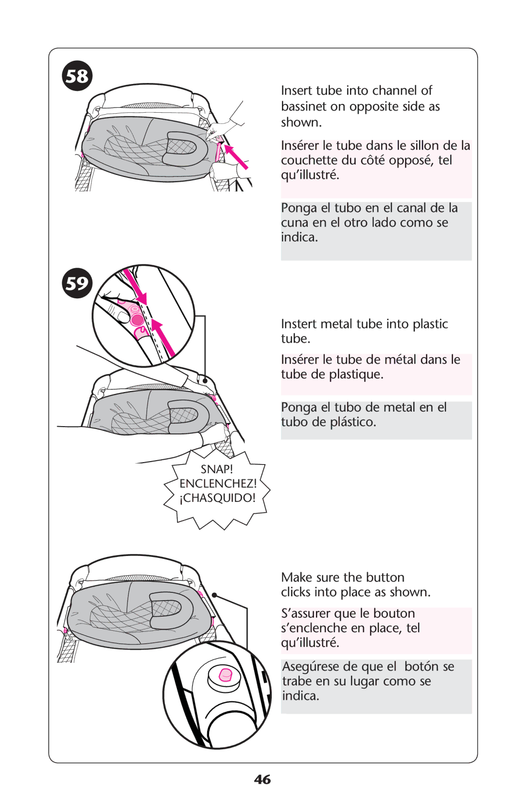 Century none owner manual ¡CHASQUidO Make sure the button clicks into place as shown 