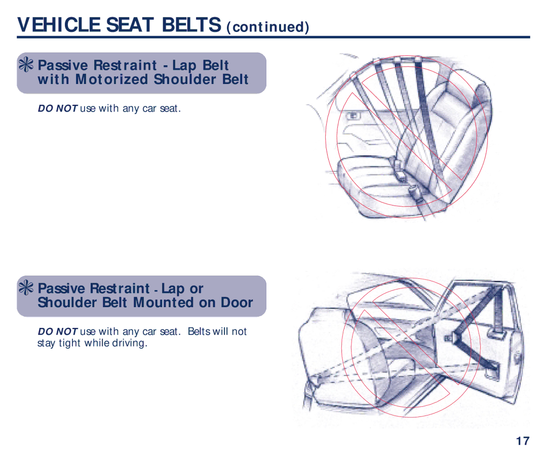 Century Plus 22 manual Passive Restraint Lap Belt with Motorized Shoulder Belt 