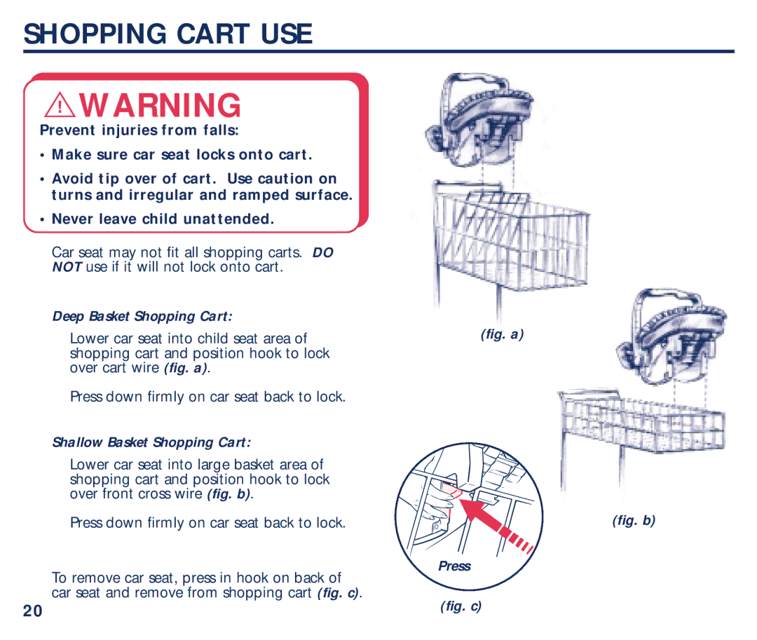 Century Plus 22 manual Shopping Cart USE, Deep Basket Shopping Cart, Shallow Basket Shopping Cart 