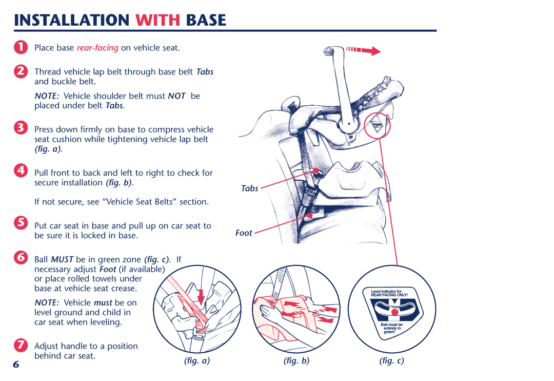 Century PM-1026AB manual Installation with Base, Tabs Foot 