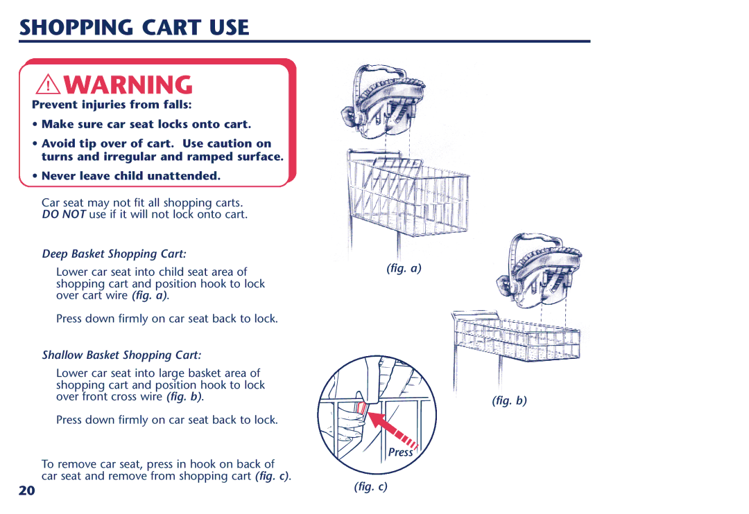 Century PM-1026AB manual Shopping Cart USE, Deep Basket Shopping Cart, Shallow Basket Shopping Cart 