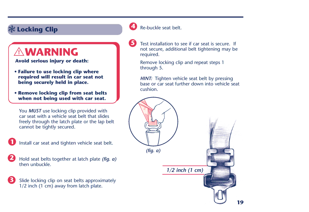 Century PM-1109AB manual Locking Clip 