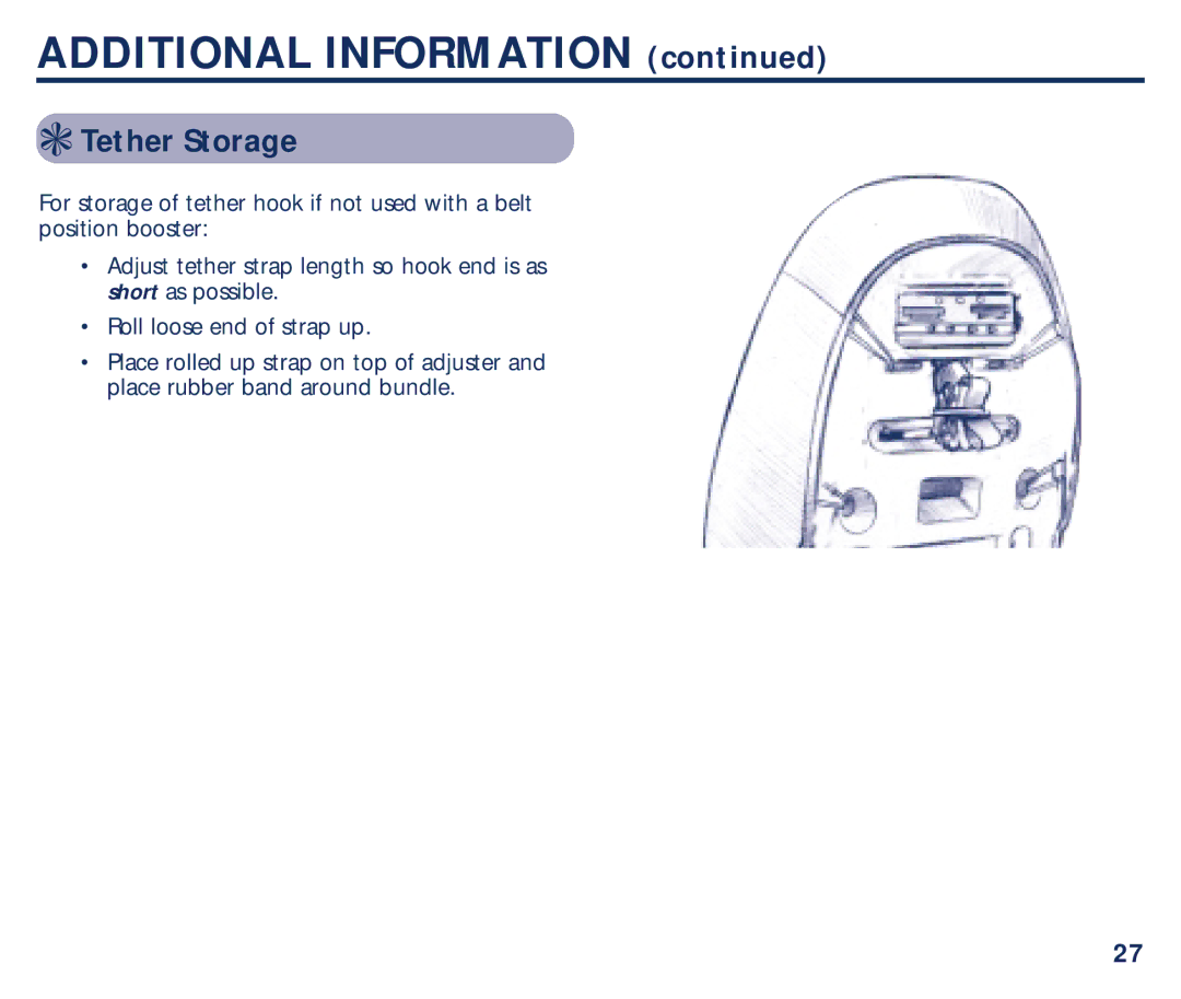 Century PM-1435AB manual Additional Information, Tether Storage 