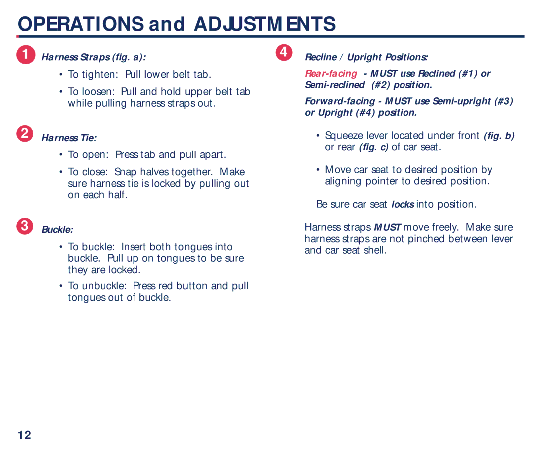 Century PM-1634AB 6/01 manual While pulling harness straps out, Or Upright #4 position, Buckle 