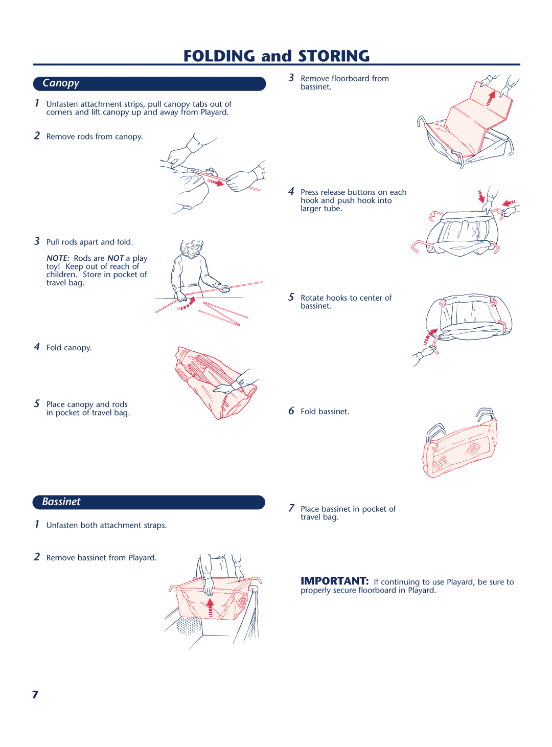 Century PM-1644AA instruction manual Folding and Storing 